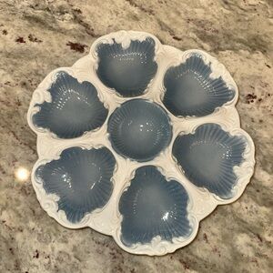 Vintage Blue and White Oyster Plate